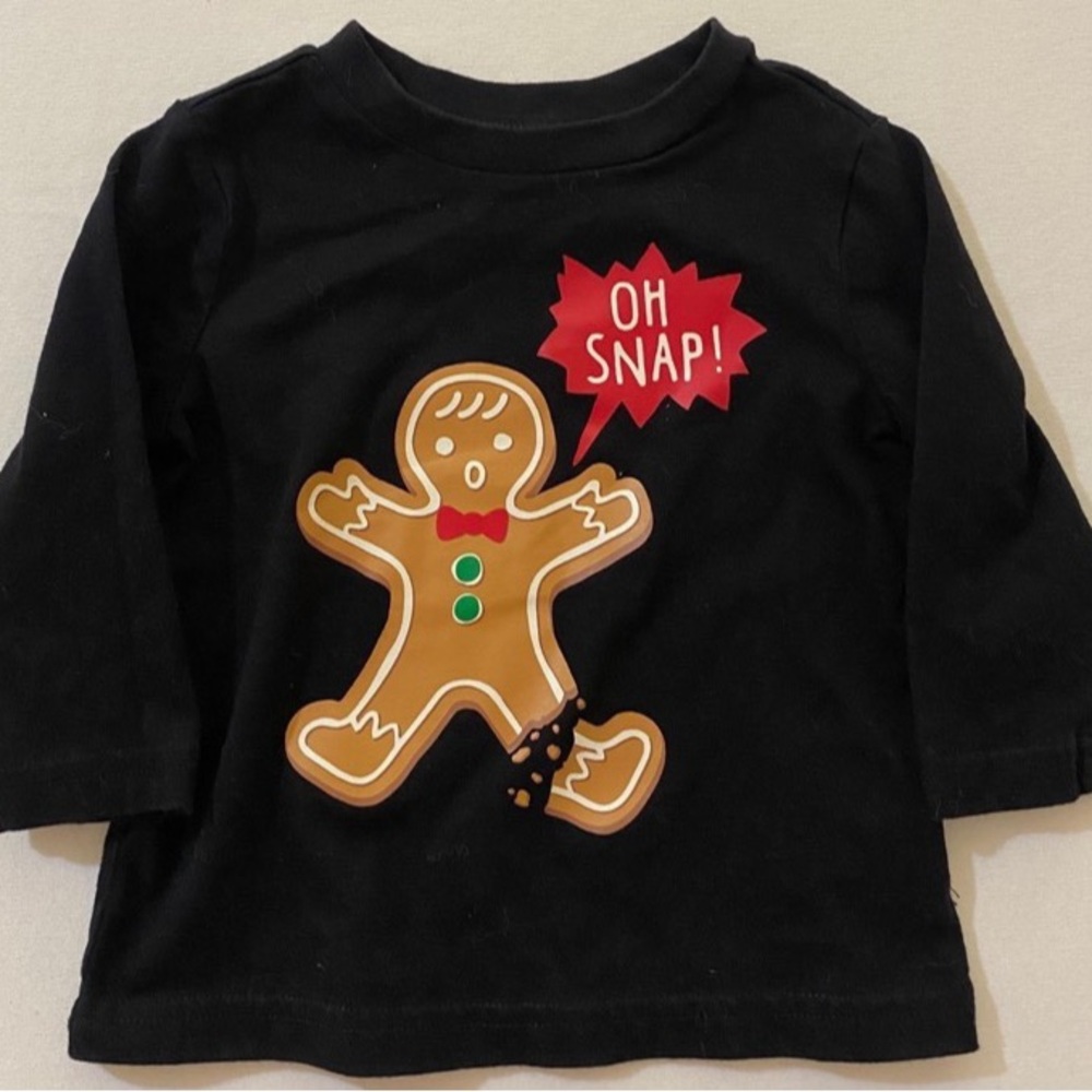 Okie Dokie Oh Snap Gingerbread Man Christmas Shirt 9m
